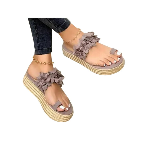 Women’s Wedge Flatform Espadrille Sandals Summer Beach Shoes Flip Flops Slippers 